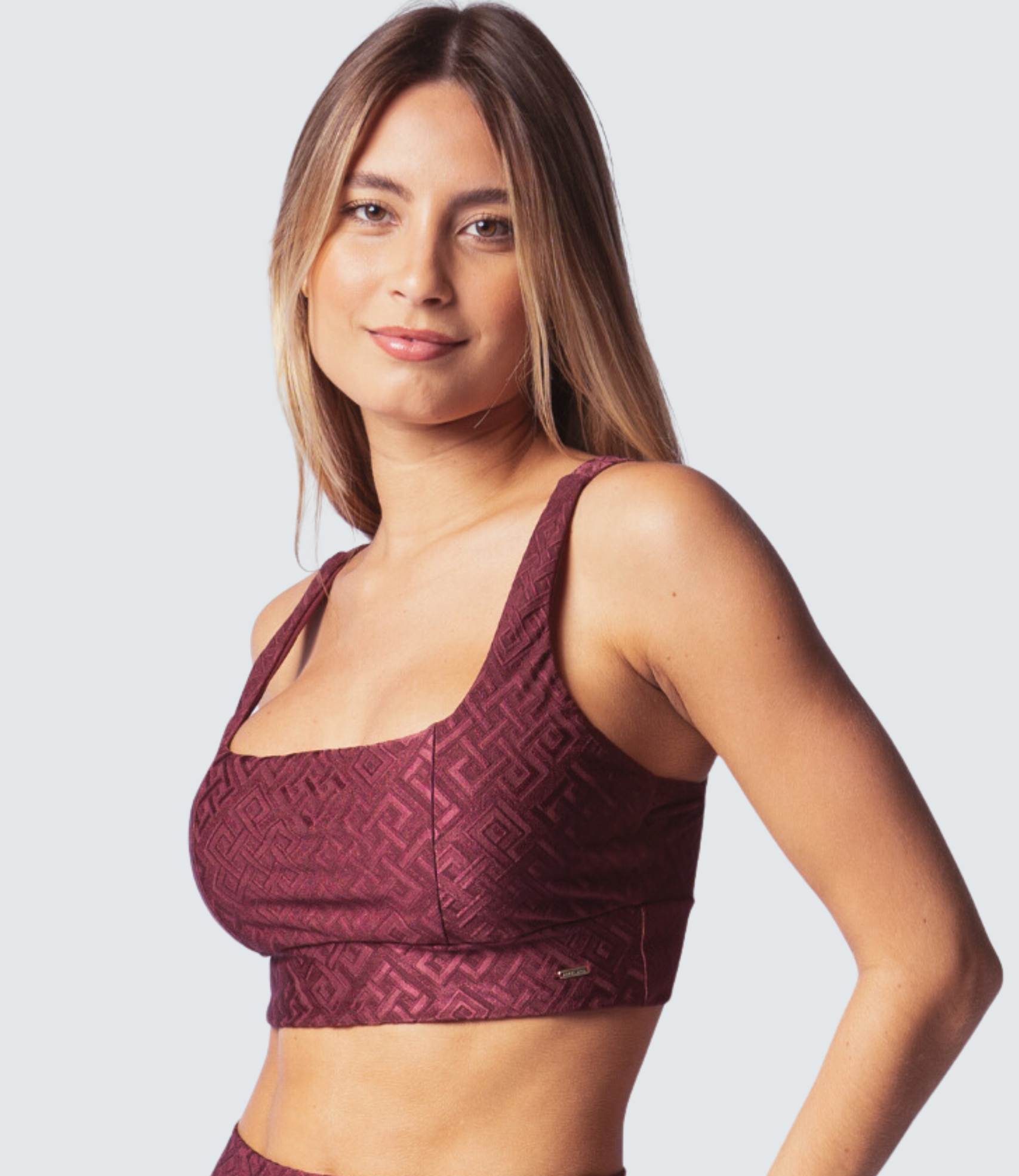 Top Fitness Jacquard Com Recorte No Busto Juliana