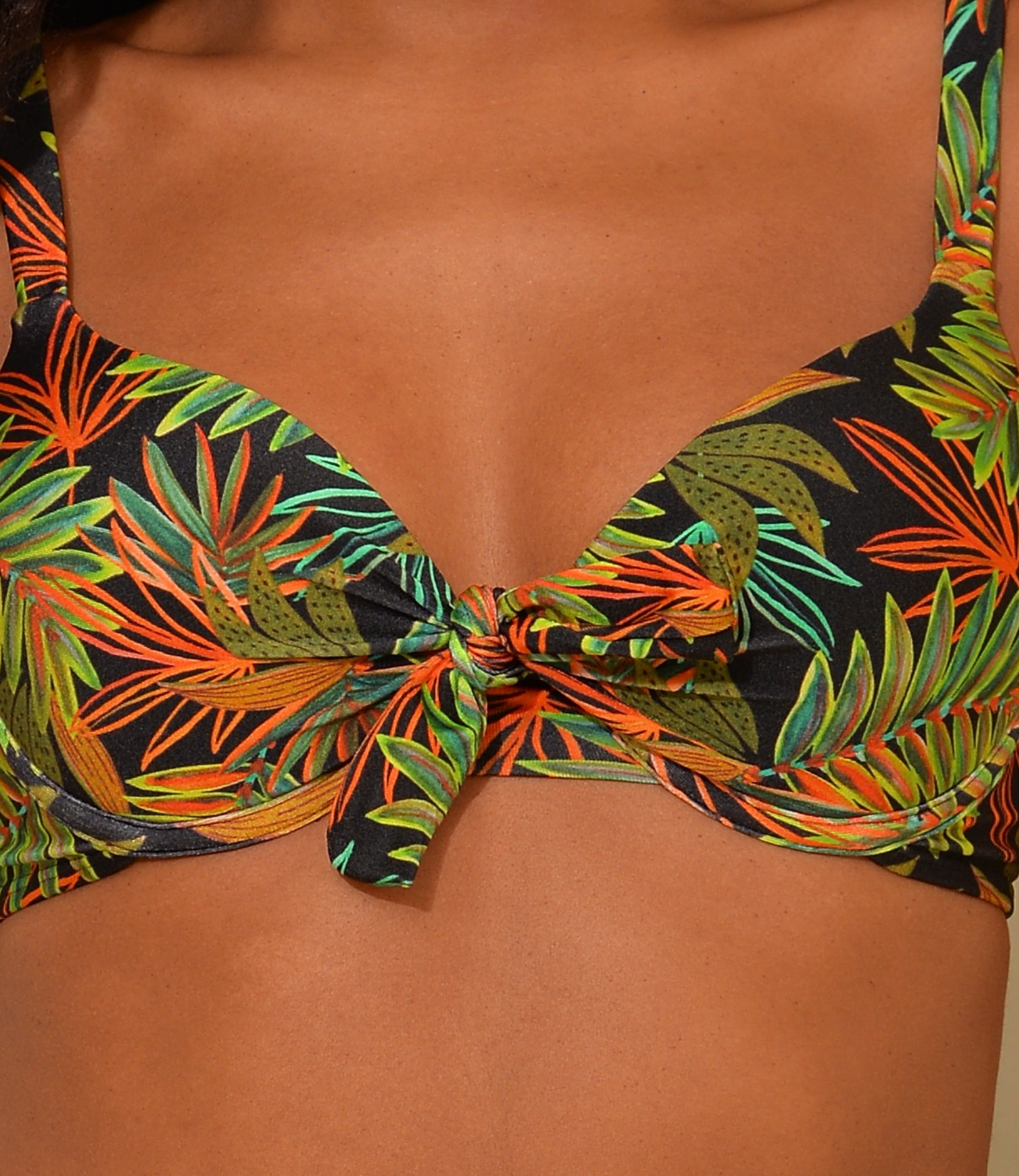 Top Meia Taça Nó Frontal Estampado - Natália