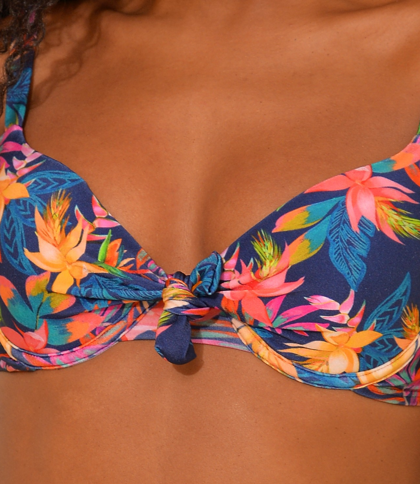 Top Meia Taça Nó Frontal Estampado - Natália