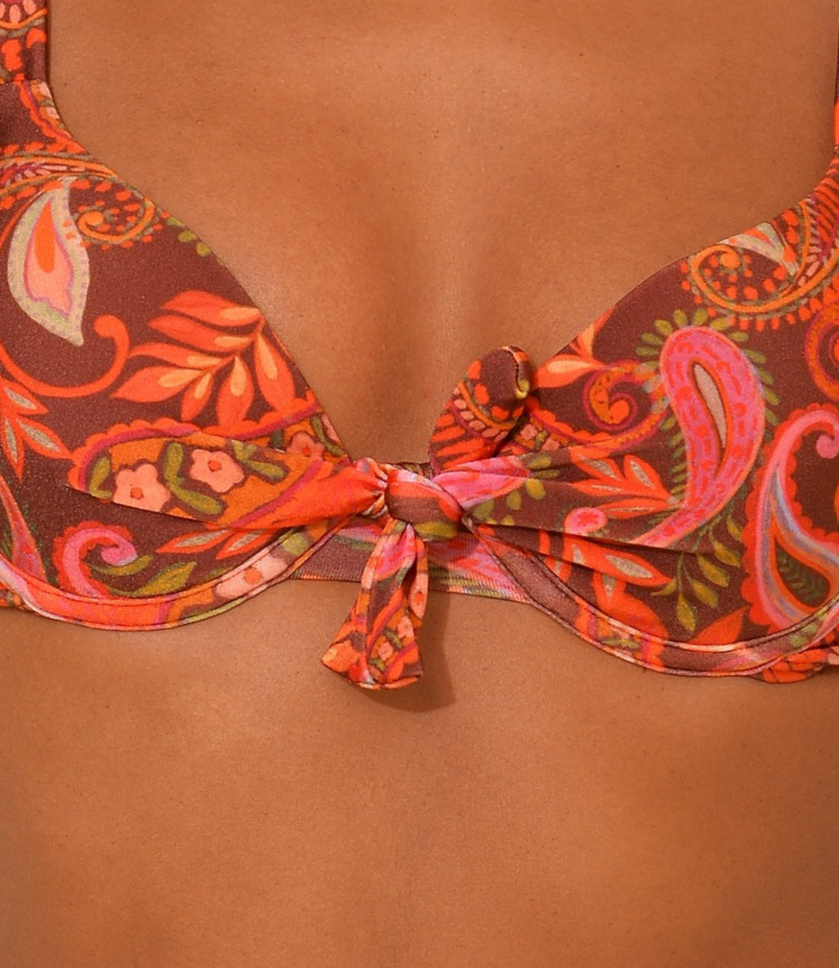 Top Meia Taça Nó Frontal Estampado - Natália