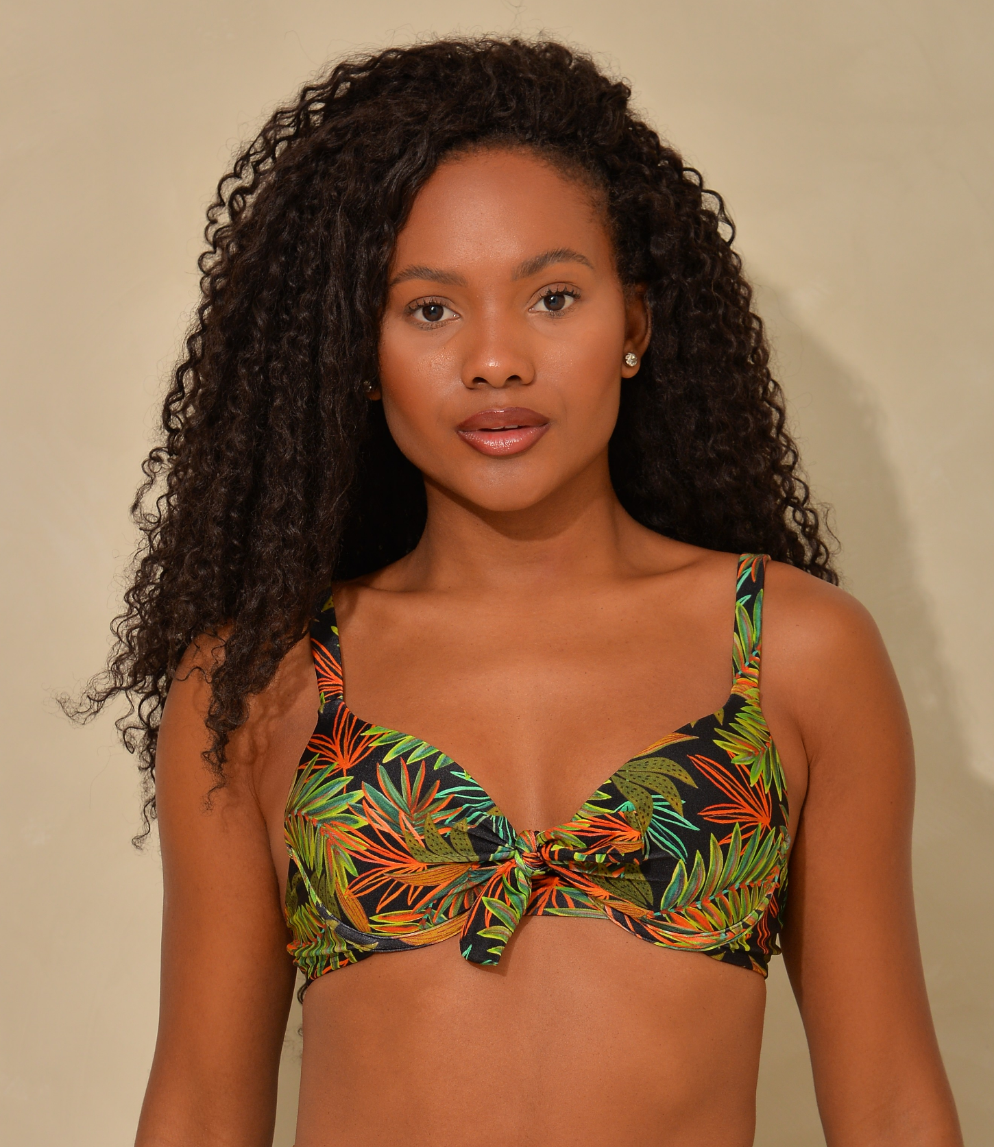 Top Meia Taça Nó Frontal Estampado - Natália