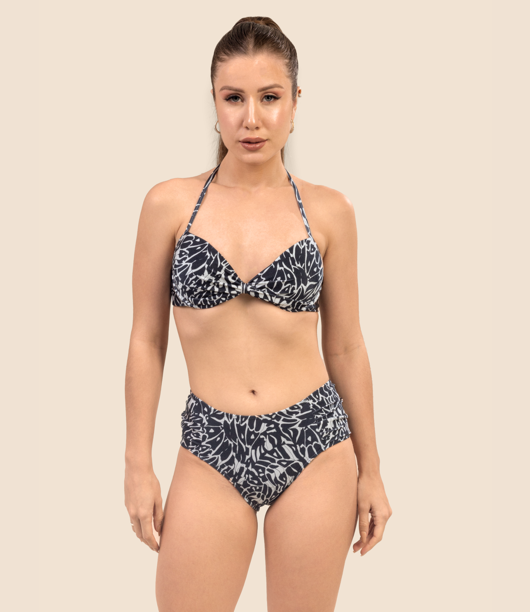 Top Meia Taça Mirela + Calcinha De Biquini Aline