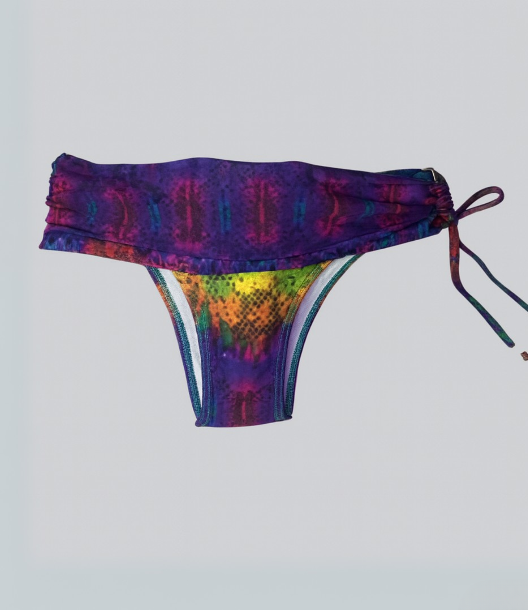 Calcinha Biquíni Com Sobreposição com Amarração Estampada