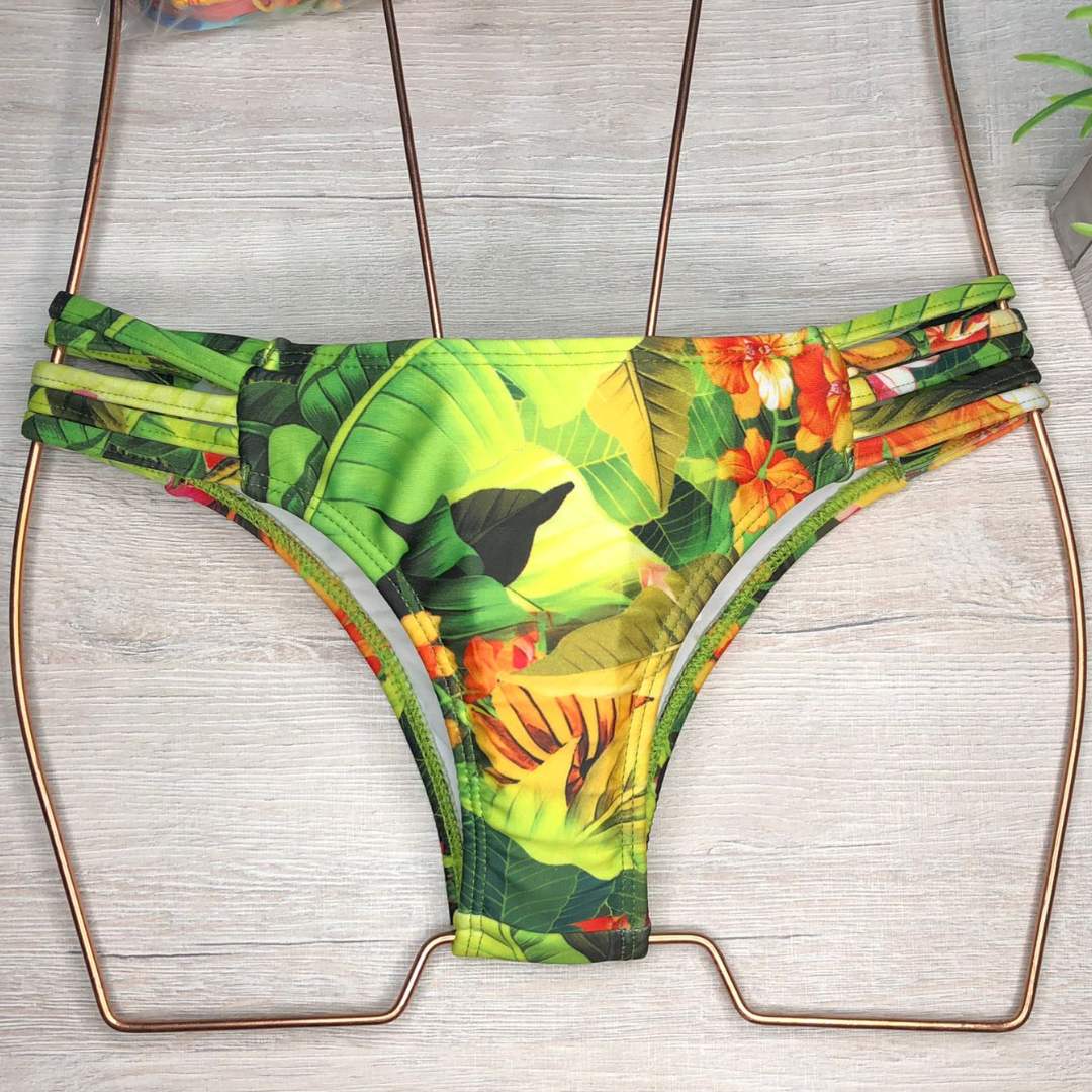 Calcinha Biquíni Com Tiras Laterais Estampada