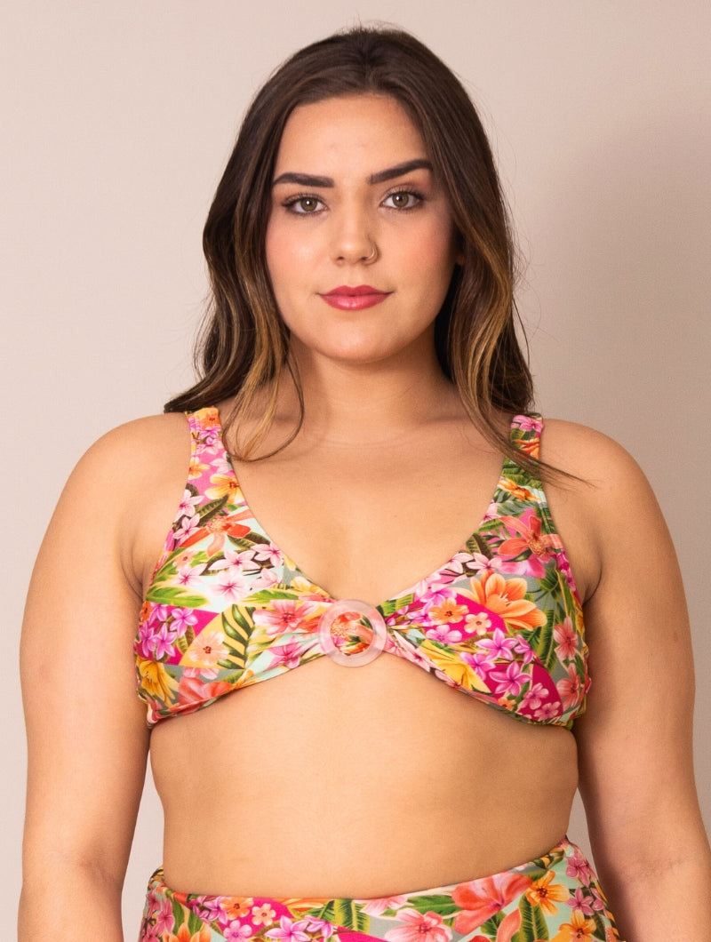 Top De Biquíni Argola Frontal Estampado Ana