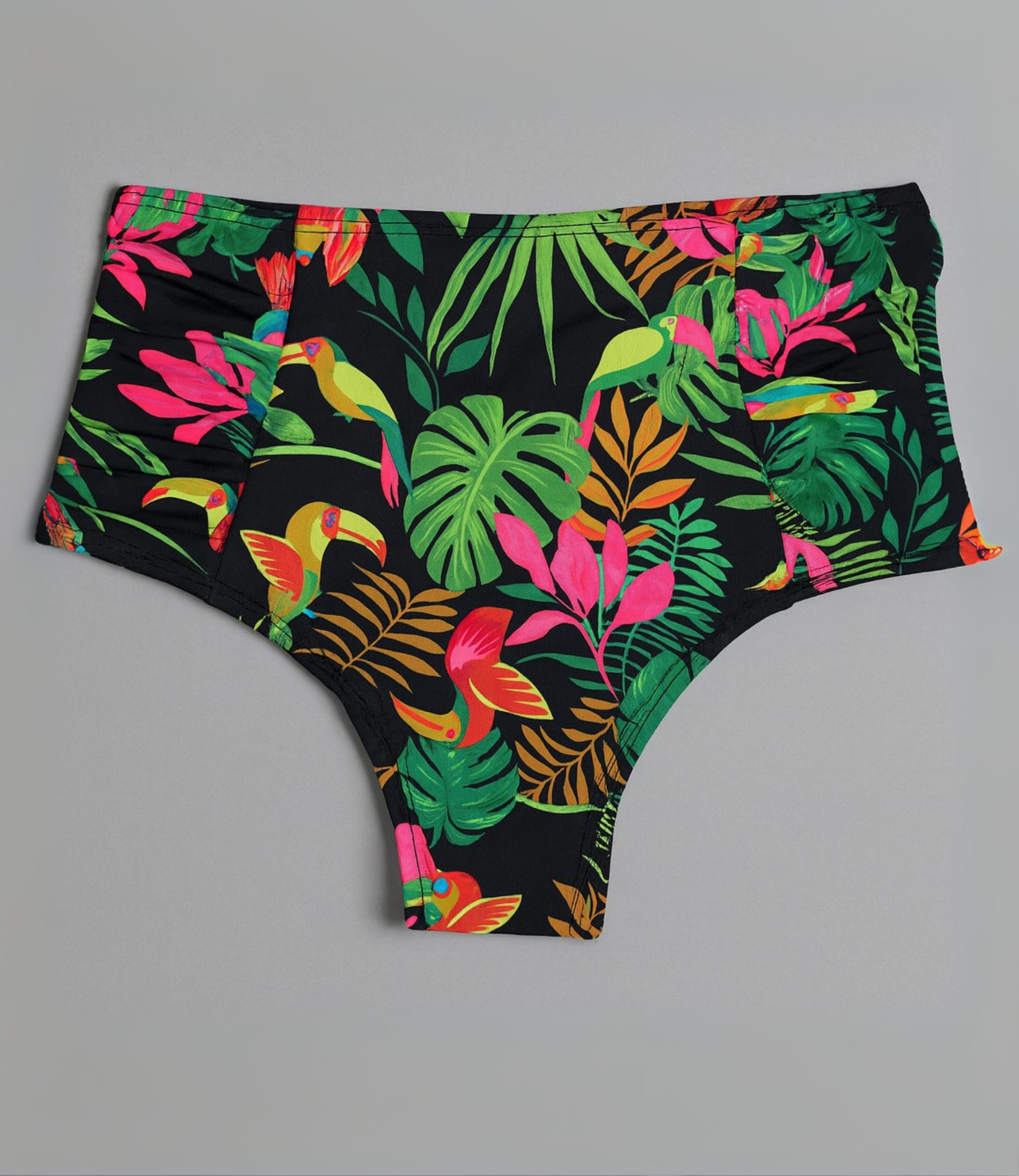 Calcinha Biquíni Hot Pant Franzida Estampada