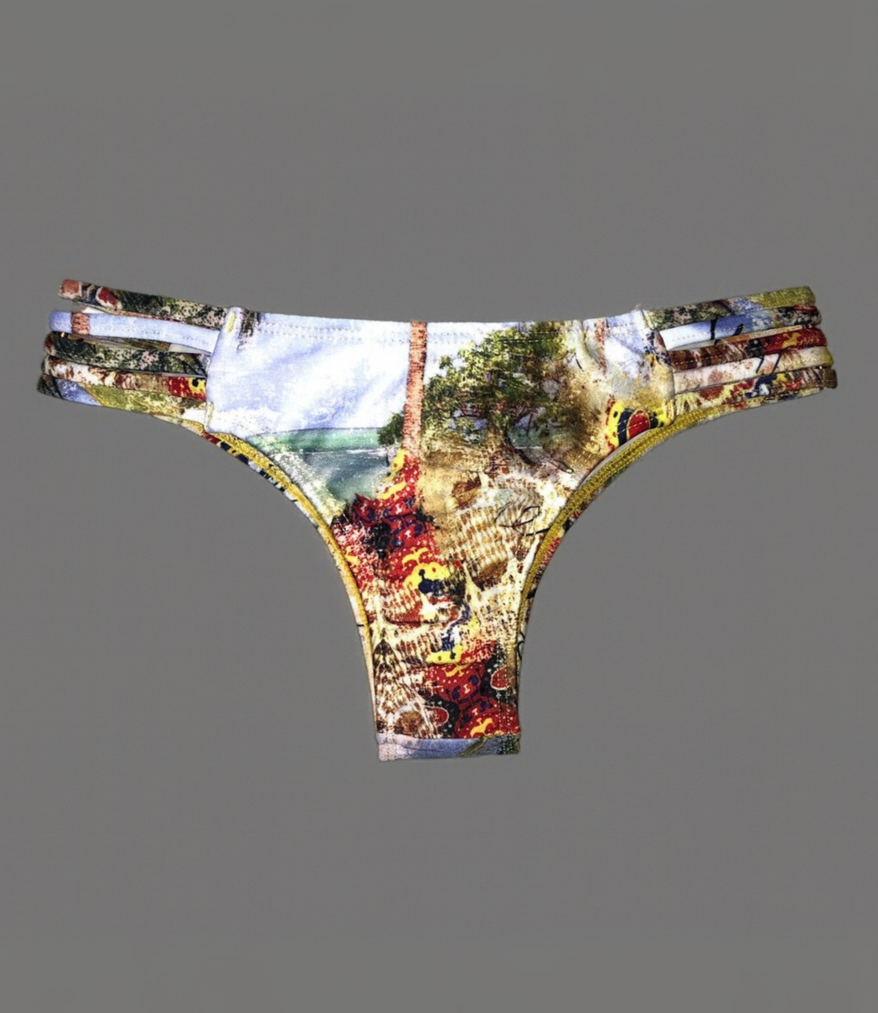 Calcinha Biquíni Com Tiras Laterais Estampada