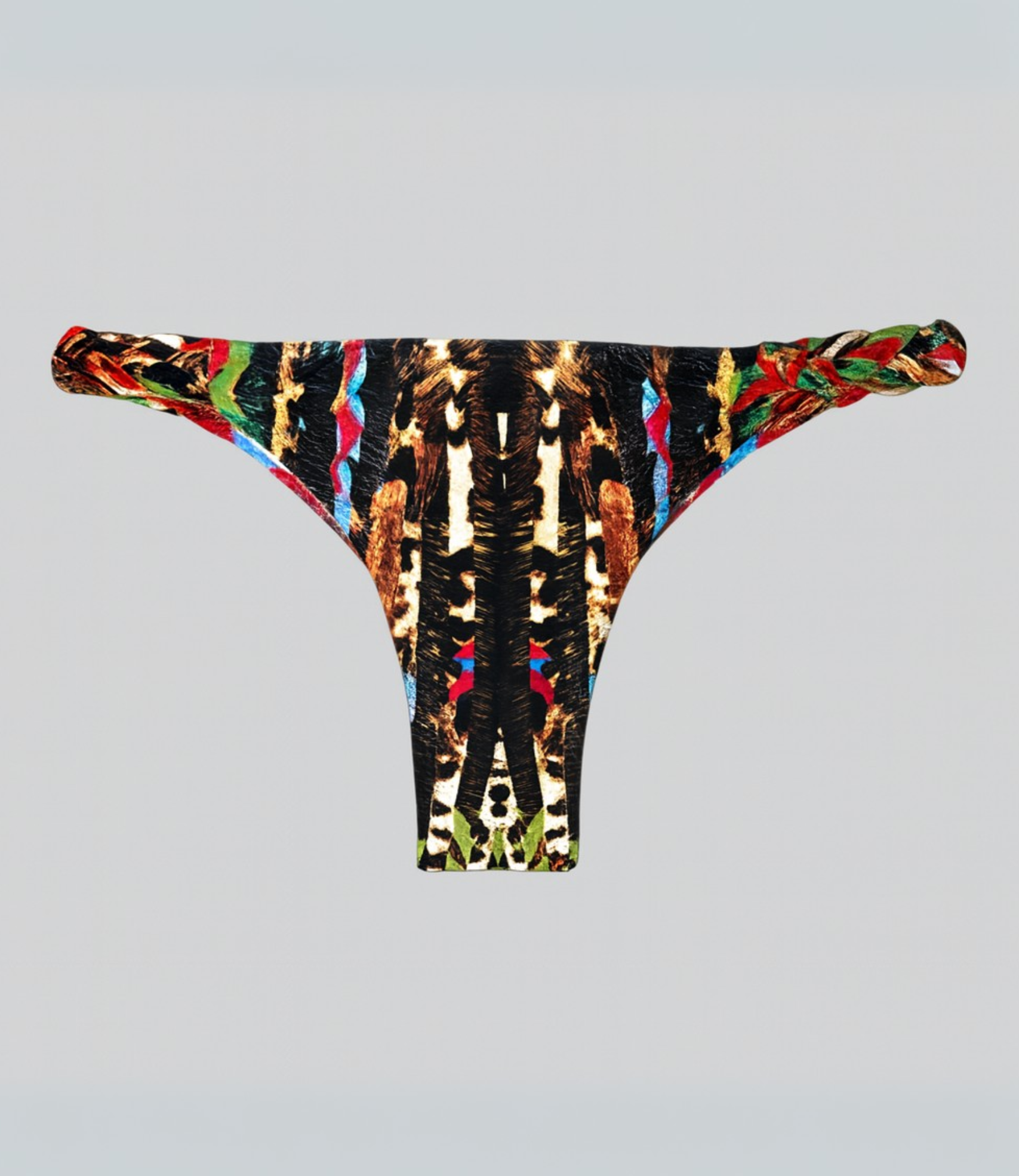 Calcinha De Biquíni Com Lateral Trançada Estampada