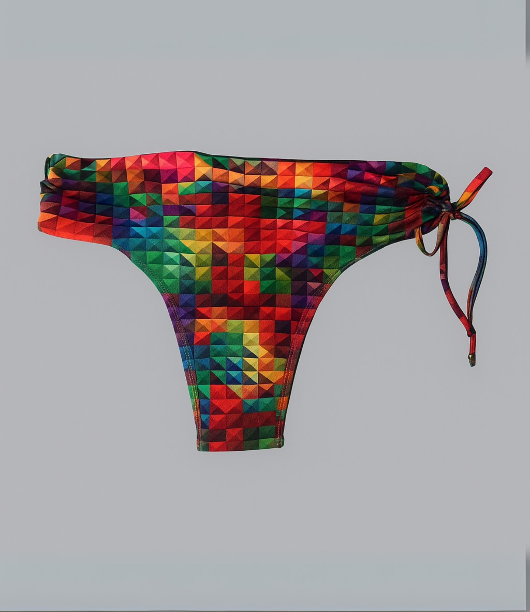 Calcinha Com Sobreposição com Amarração Estampada
