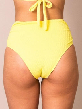 Calcinha de Biquíni Texturizada Hot Pant Drapeada - Calcinha Aurora - MAC