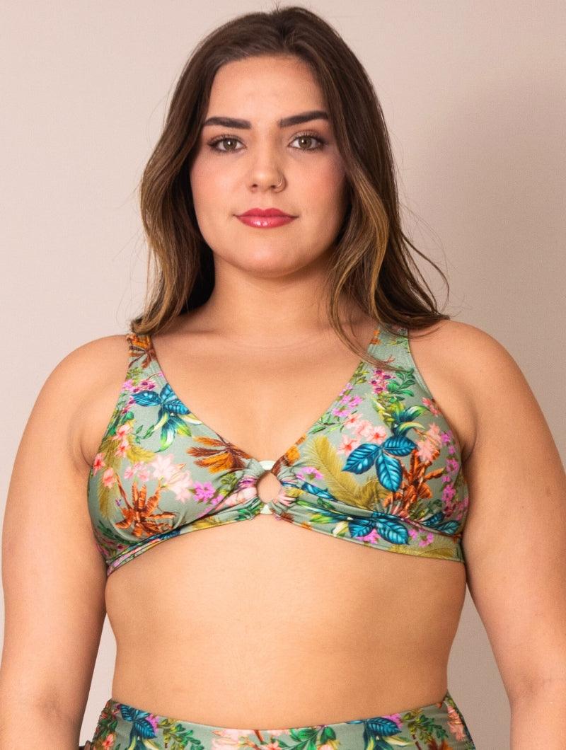 Top de Biquíni Estampado com Argola Metálica - Top Rúbia - MAC